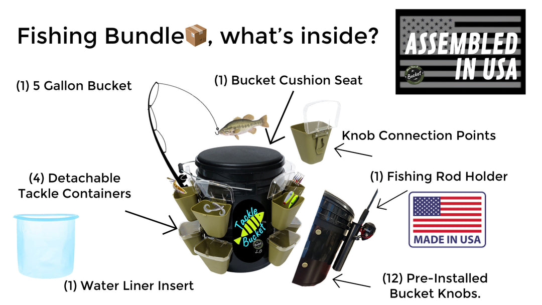 2.0 Tackle-Bucket: Ultimate Fishing Bundle – Knob and Lock